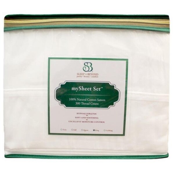 Sleep & Beyond Sleep & Beyond MSSCKN 100 Percentage Natural Cotton Sheet Set - Cal King; Up To 18 in. MSSCKN - main
